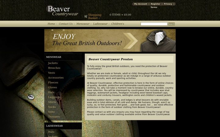 Screenshot von beavercountrywear.co.uk
