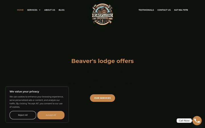 Screenshot of beaverslodgerenovation.ca