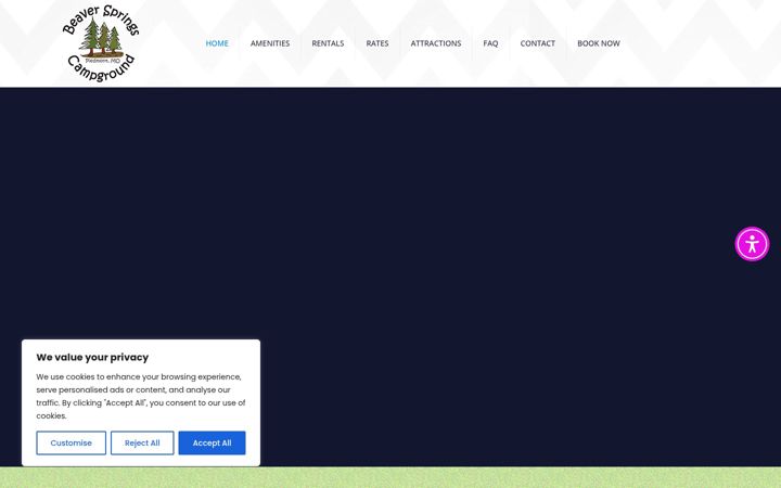 Screenshot of beaverspringscampground.com