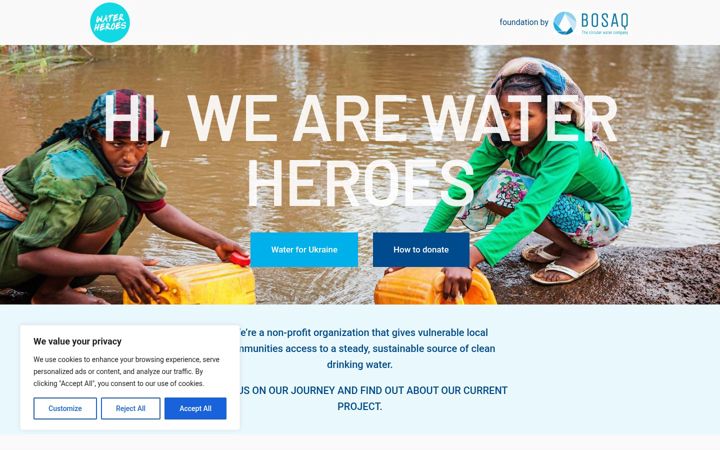 Screenshot of beawaterhero.org