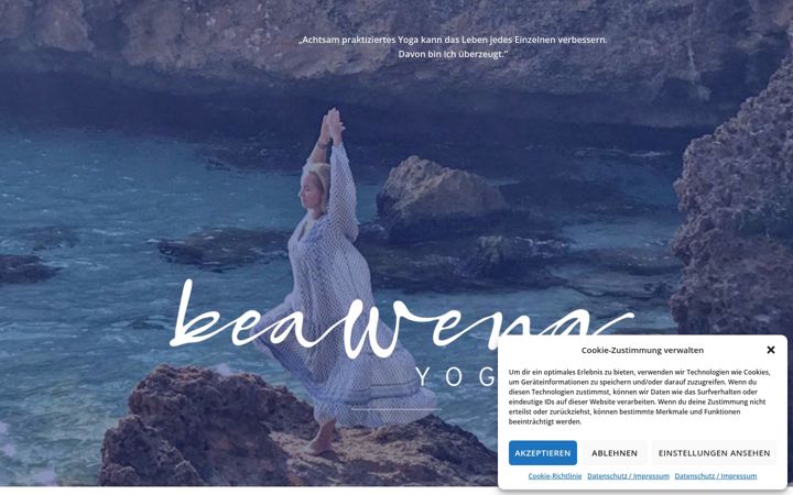 Screenshot of beawengyoga.de