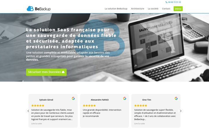 Screenshot of bebackup.fr