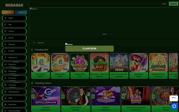 Screenshot of bebas68.net
