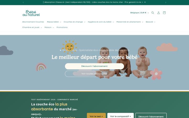 Screenshot of bebe-au-naturel.com