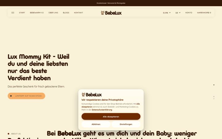 Screenshot of bebe-lux.de