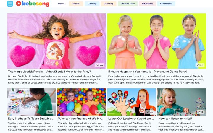 Snimka zaslona za bebesong.com