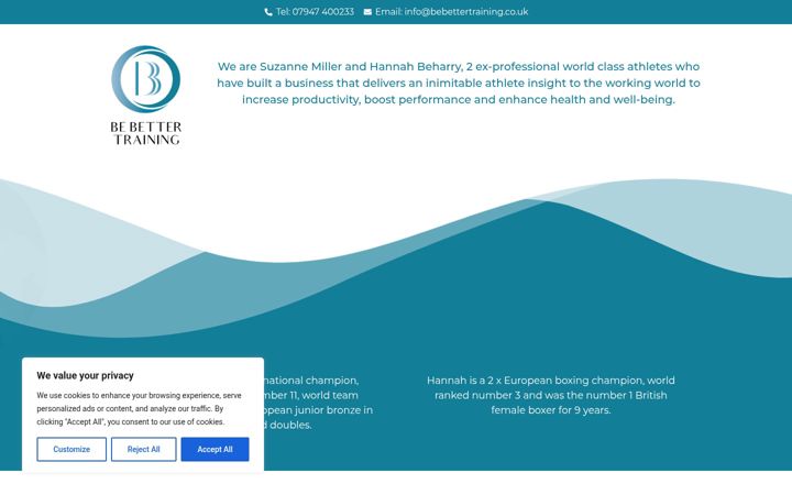 Screenshot of bebettertraining.co.uk