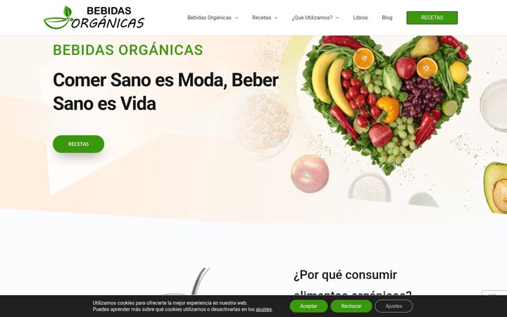 Zrzut ekranu bebidasorganicas.es