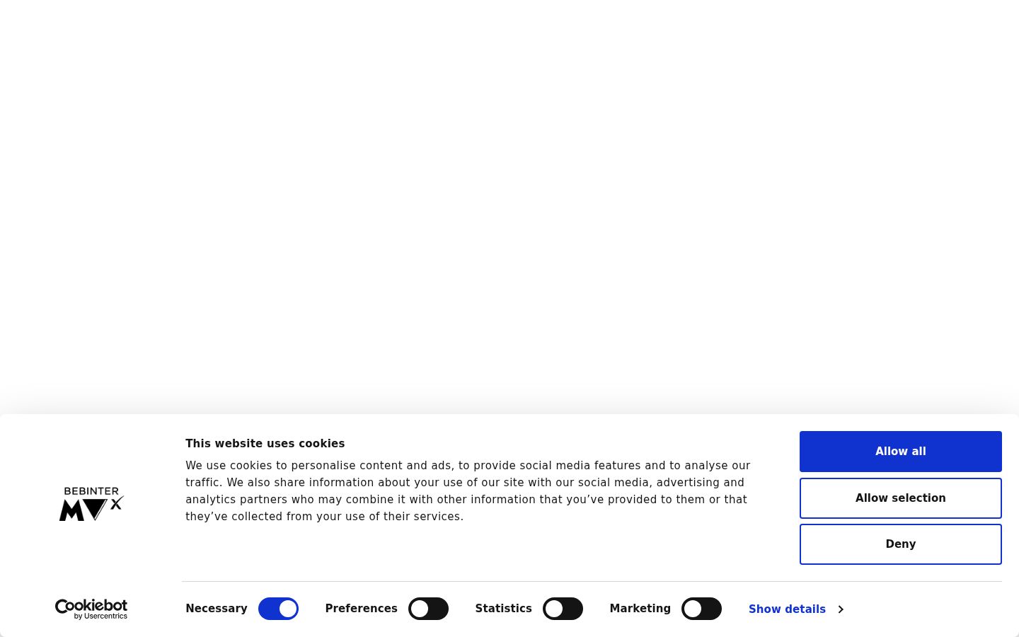 Screenshot of the consent banner shown before any interaction