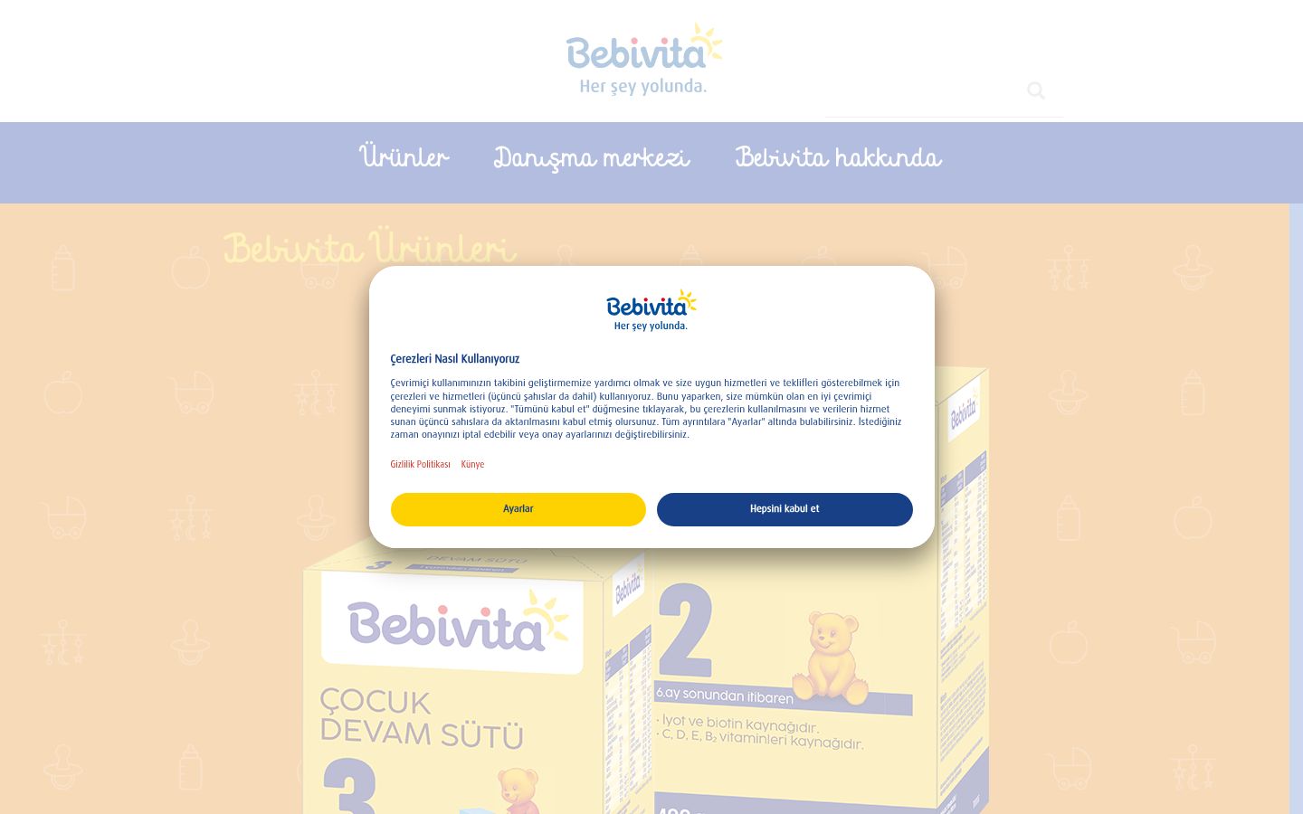 Képernyőkép a bármilyen interakció előtt megjelenő hozzájárulási bannerről