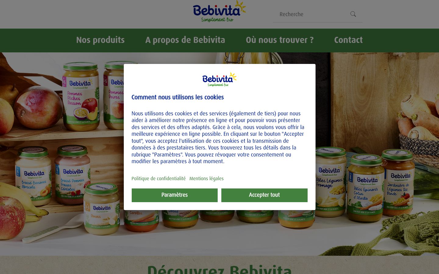 Screenshot del banner di consenso mostrato prima di qualsiasi interazione