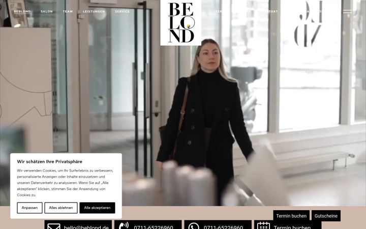 Screenshot von beblond.de