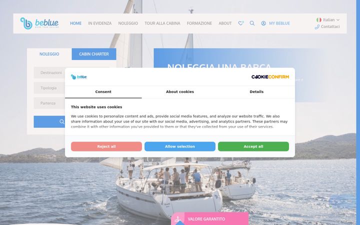 Screenshot of bebluesailing.com