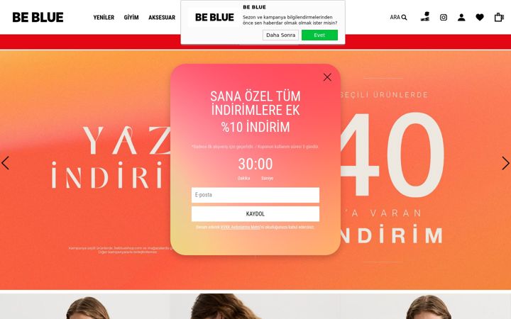 Screenshot of beblueshop.com