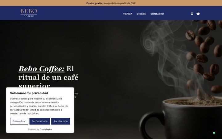 Screenshot of bebocoffee.es