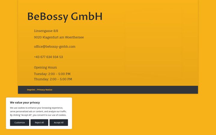 Screenshot of bebossy-gmbh.com