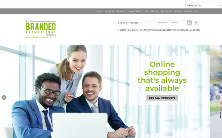 Screenshot of bebrandedpromotionalproducts.com