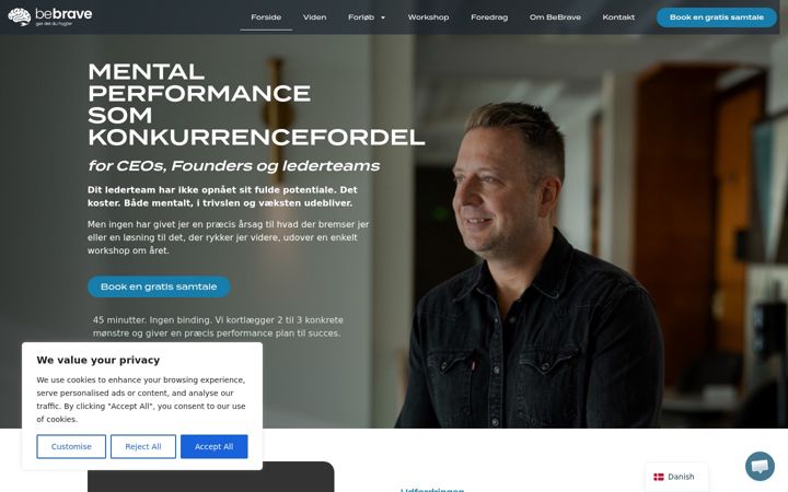 Screenshot of bebrave.dk