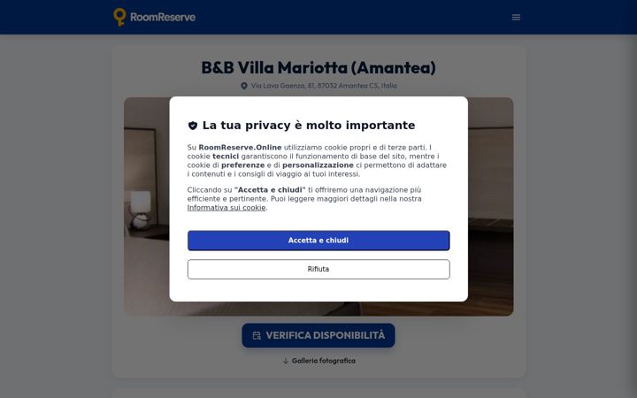 Screenshot of bebvillamariotta.it