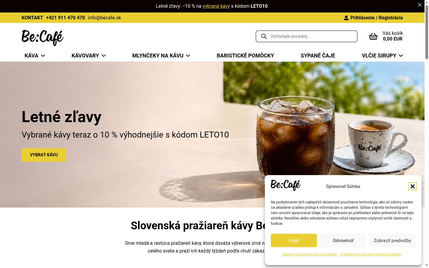 Snímek obrazovky baneru souhlasu zobrazeného před jakoukoli interakcí