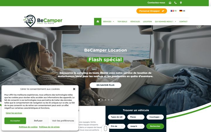 Screenshot of becamper.be