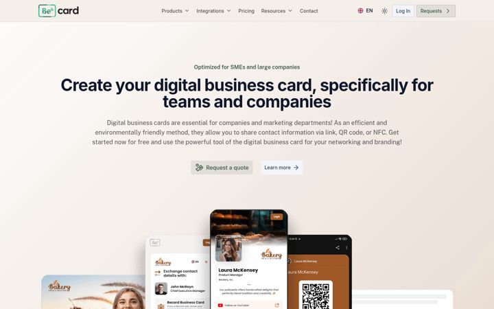 Screenshot of becard.me