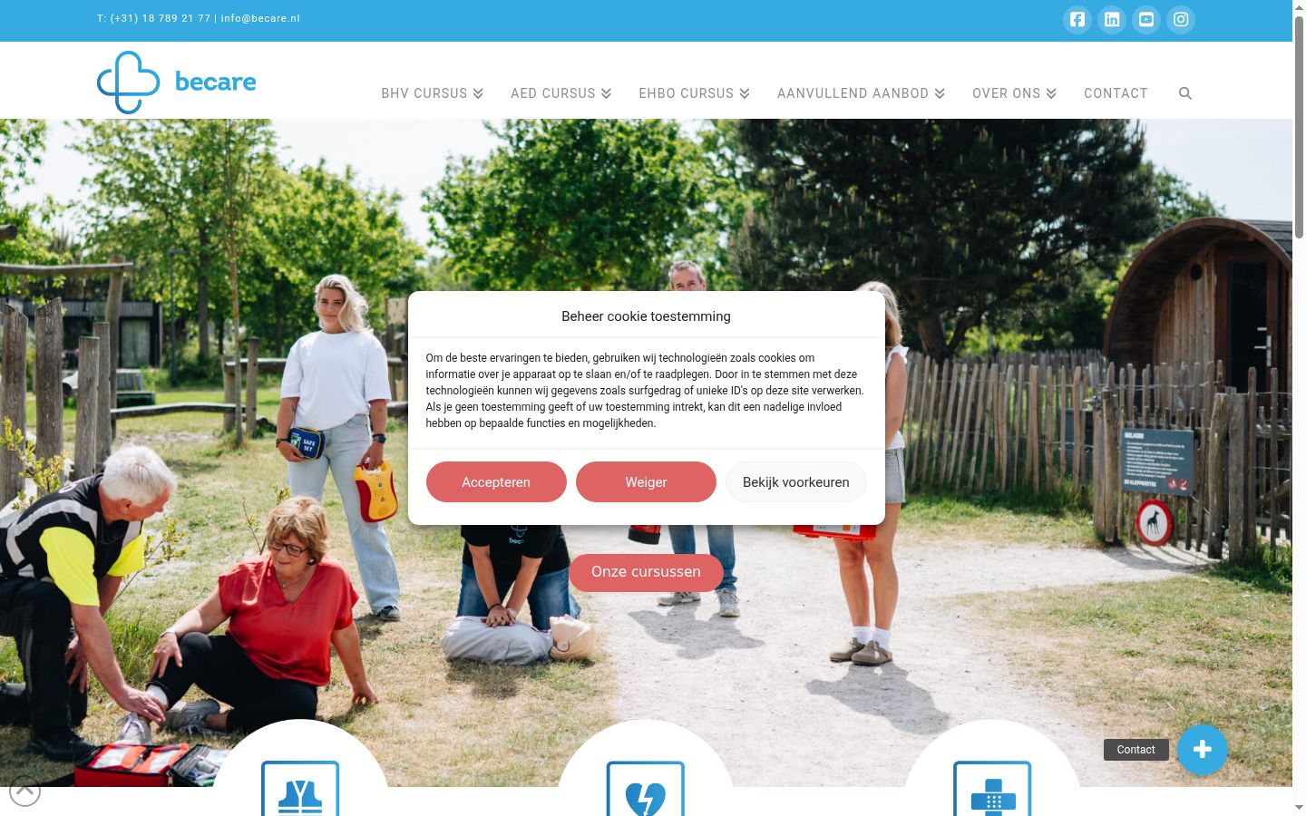 Capture d'écran de la bannière de consentement affichée avant toute interaction