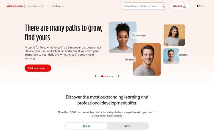 Screenshot of becas-santander.com