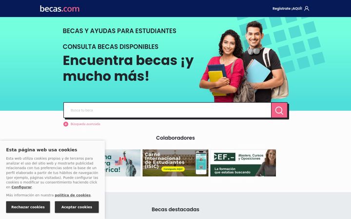 Screenshot of becas.com