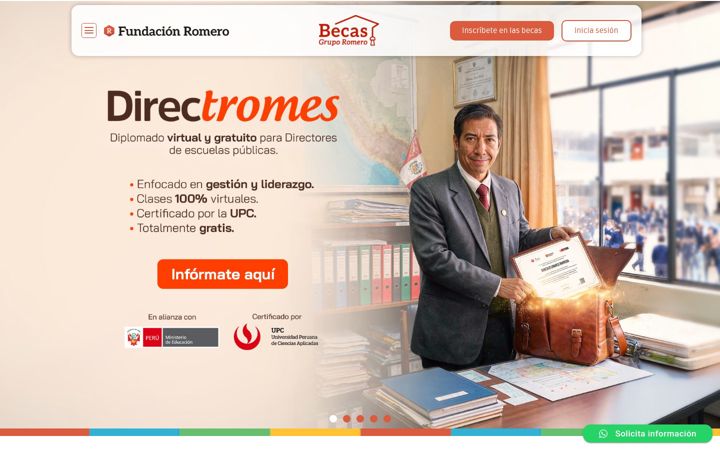 Screenshot of becasgruporomero.pe
