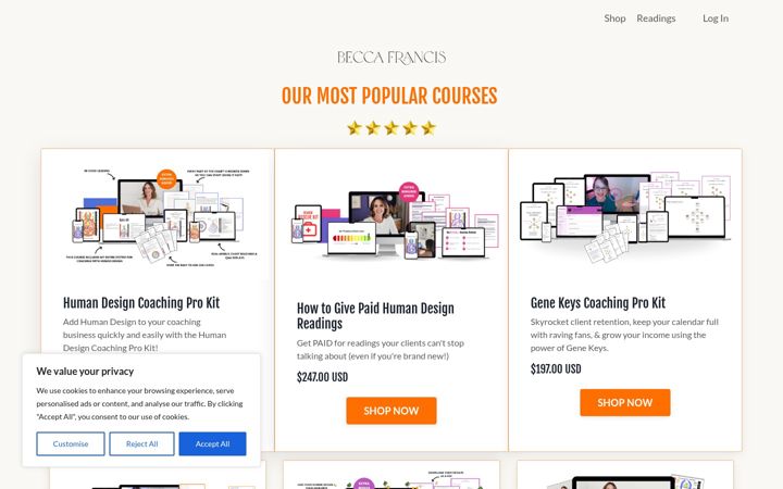 Screenshot of beccafrancis.com