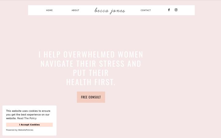 Screenshot of beccajoneswellness.com