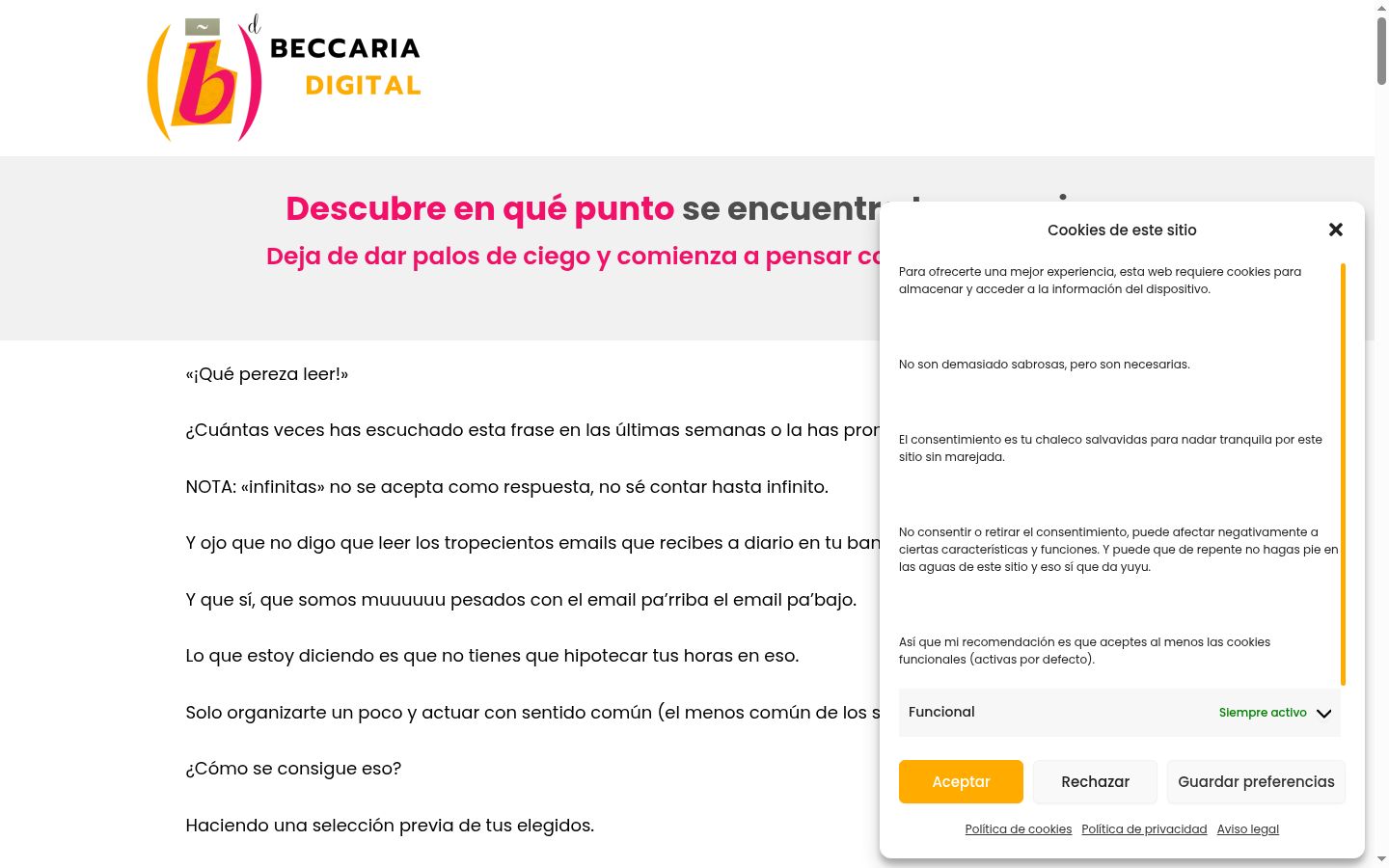 Screenshot of the consent banner shown before any interaction