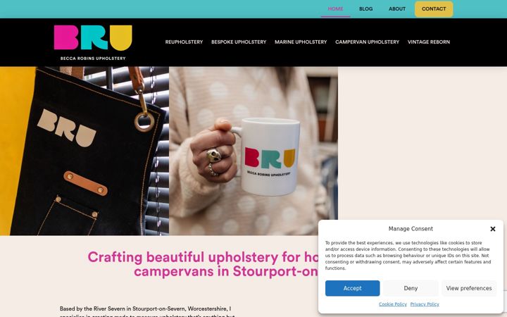 Screenshot of beccarobinsupholstery.com