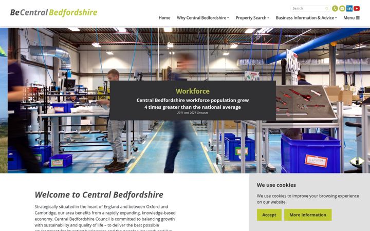 Screenshot of becentralbedfordshire.co.uk