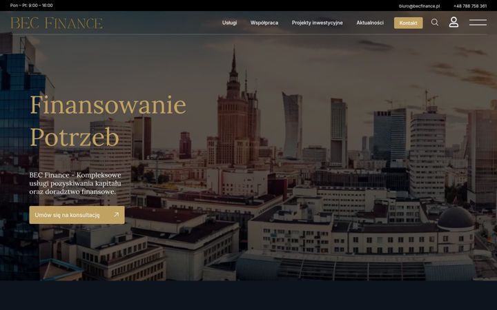 Captura de pantalla de becfinance.pl