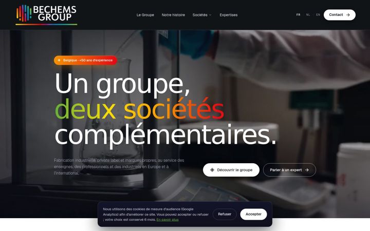 Screenshot of bechems.eu