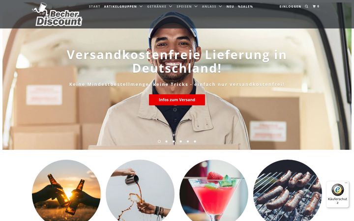 Screenshot of becher-discount.de