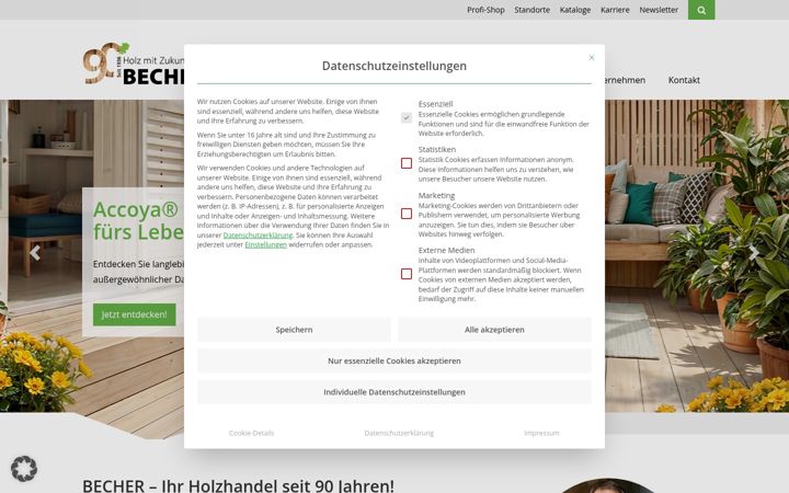Screenshot of becher-holz.de