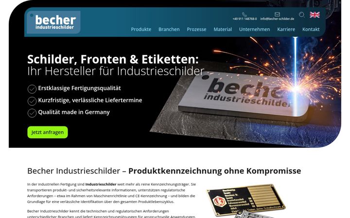 Screenshot of becher-schilder.de
