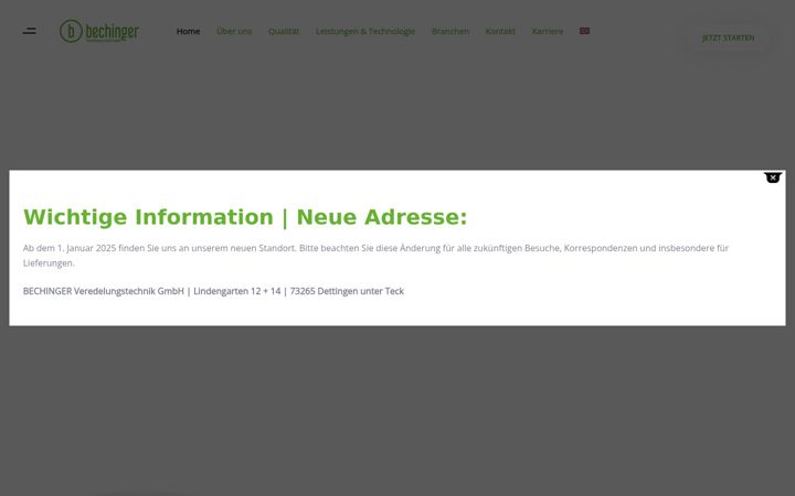 Screenshot of bechinger.de