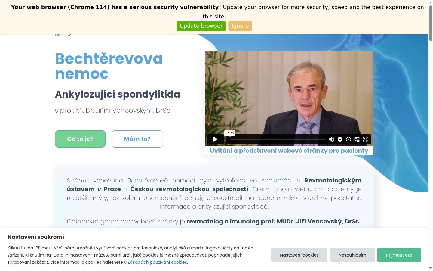 Posnetek zaslona pasice za privolitev, prikazane pred kakršno koli interakcijo