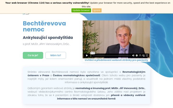 Screenshot of bechterevovanemoc.cz