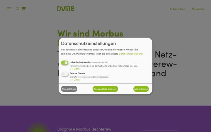 Screenshot of bechterew.de