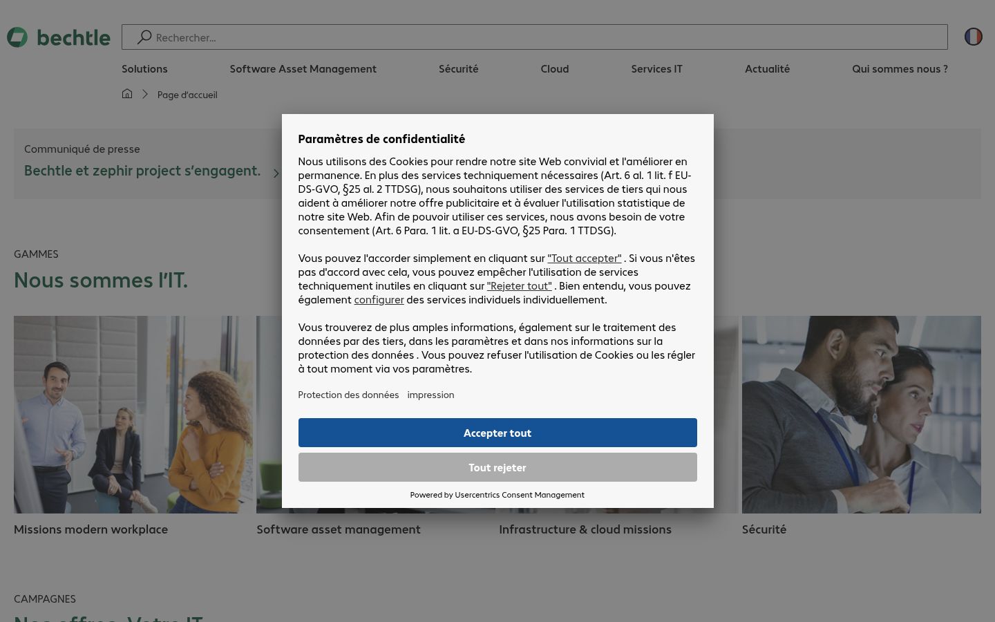 Screenshot tal-banner tal-kunsens muri qabel kwalunkwe interazzjoni