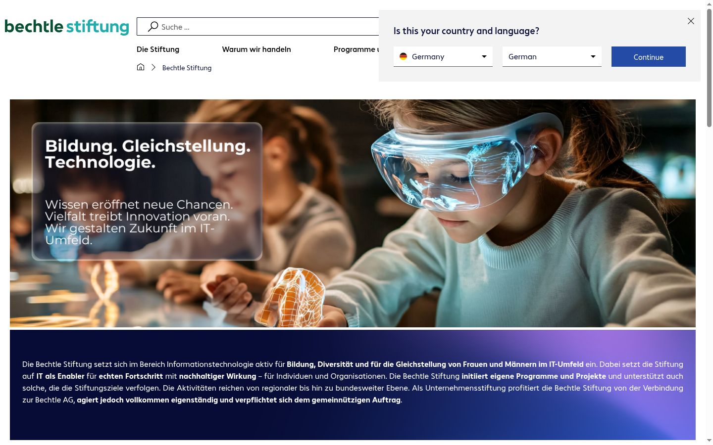 Screenshot of the consent banner shown before any interaction
