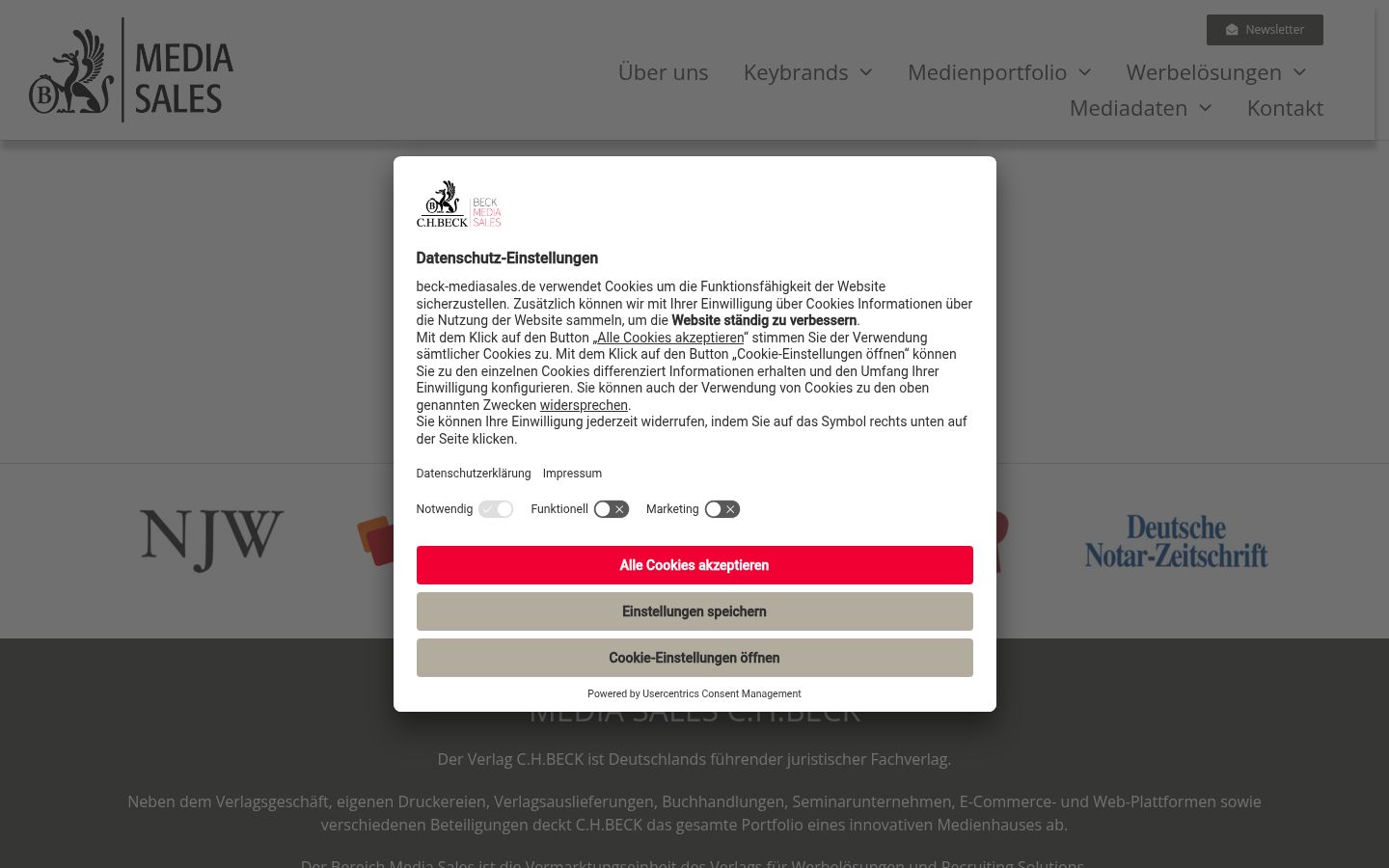 Ekrānuzņēmums ar piekrišanas baneri, kas tika rādīts pirms jebkādas mijiedarbības