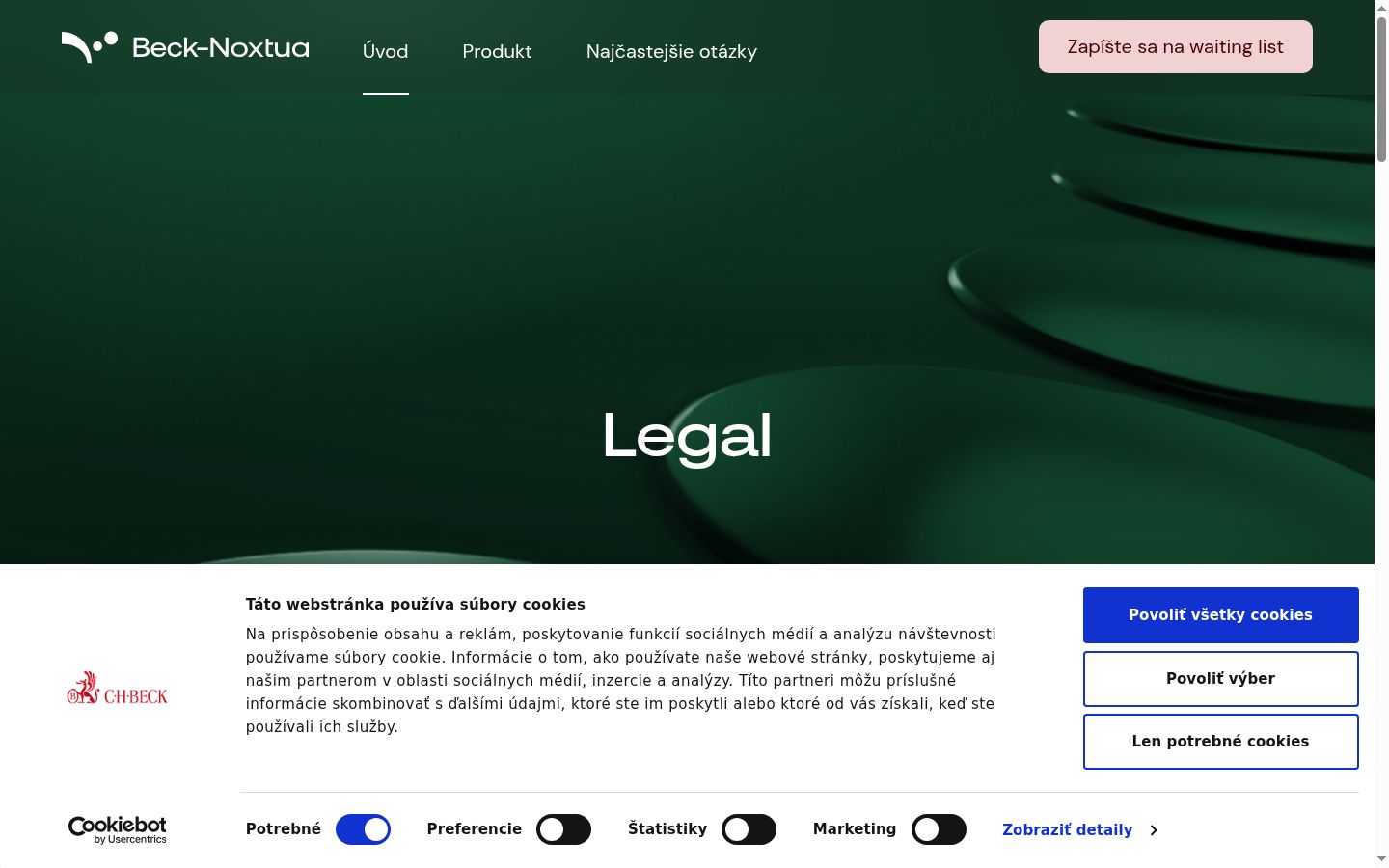 Captura de pantalla del banner de consentimiento mostrado antes de cualquier interacción