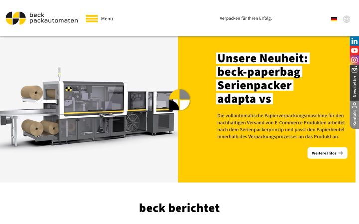 Screenshot of beck-packautomaten.com