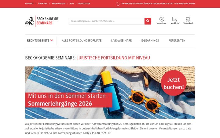 Screenshot of beck-seminare.de